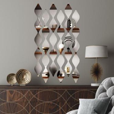 Imagem de Espelho Decorativo Cortina Prata - Inove Papéis de Parede