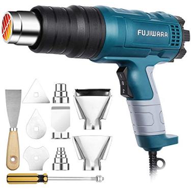 Imagem de Kit de pistola de calor 1500W com 5 bocais de temperatura dupla, pistola de ar quente 122oneNowF-1022productTitle} F Aquecimento em segundos para tubulação/envolvimento/artesanatos, pintura de descascamento (configuração de temperatura de 2 engrenagens de 1500W)