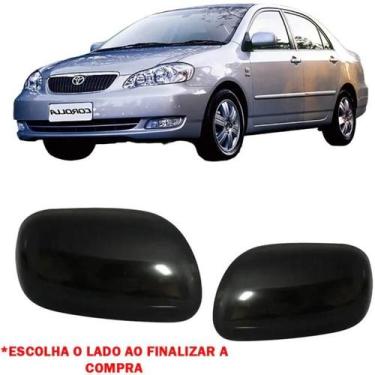 Imagem de Capa Retrovisor Corolla 2002 2003 2004 2005 2006 2007 2008 Preto Liso 