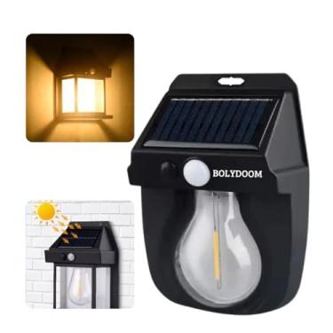 Imagem de Luminaria Externa Parede Arandela Externa Parede Solar - Luz Led Recarregavel Sesor de Presença - Acendimento Automático a Noite Impermeável 3 Modos de Iluminação