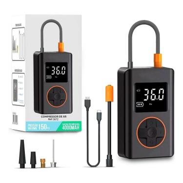 Imagem de Mini Compressor Digital 12V Portátil – Calibrador de Pneus para Carro, Moto e Bike Cor:-Unissex