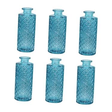 Imagem de Bothyi 6x Vasos de vidro para arranjos de flores, enfeites criativos, recipientes decorativos para plantas, entrada de fazenda interna, Céu Azul