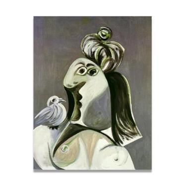 Imagem de Murais Woman With Bird Diego Rivera – Arte de realismo socialista mexicano, muralista do século 747, coleção clássica do museu de Nova York para decoração de casa 80 x 104 cm