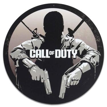 Imagem de Arte de parede de metal redondo Call of Duty Black Ops Soldier - Placa impressionante de Call of Duty para sala de jogos ou quarto