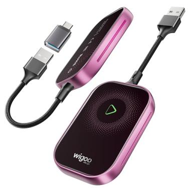 Imagem de Wigoo Adaptador CarPlay sem fio atualizado 2025 para iPhone, Plug & Play, Dongle CarPlay sem fio, adequado para carros com CarPlay integrado, rosa