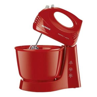 Imagem de Batedeira Com Pedestal Mondial Prática B-44 Vermelha 220V, 220V