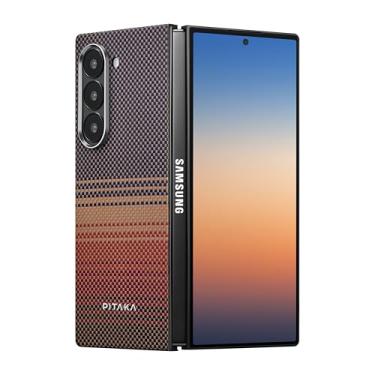 Imagem de Pitaka MagEZ Capa 5 para Z Fold6, Sunset - Capa traseira de fibra de aramida fina e leve com fixação magnética