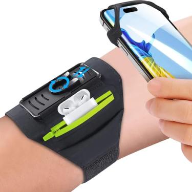Imagem de newppon Braçadeira De Corrida Removível E Giratória Em 360° - Com Alça Refletiva, Bolso Zíper, Bolsa Para Fone Ouvido Iphone 16, 15, 14 Pro Max Plus, Samsung Galaxy, Suporte Celular Exercícios Compa