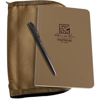 Imagem de Rite in the Rain Kit de campo tático à prova de intempéries: capa de tecido Tan CORDURA, caderno tático caramelo de 11,7 cm x 18,4 cm e caneta à prova de intempéries (nº 980T-KIT)