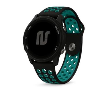 Imagem de Pulseira extra para Garmin Forerunner 245/645 Music/Vivomove/Vivomove HR and Active 3 (Preto com verde Cyan NK)
