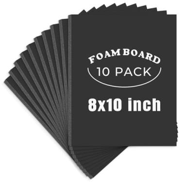 Imagem de AUEAR Pacote Com 10 Painéis De Espuma Preta 8X10, Cartolina Para Pôster, Exibição, Montagem, Impressão, Apresentação E Projetos, 3/16'' Espessura