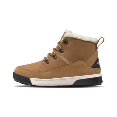 Imagem de THE NORTH FACE Bota feminina Sierra Mid Lace isolada impermeável tênis de corrida para trilha, Manteiga de amêndoa/TNF preta, 34