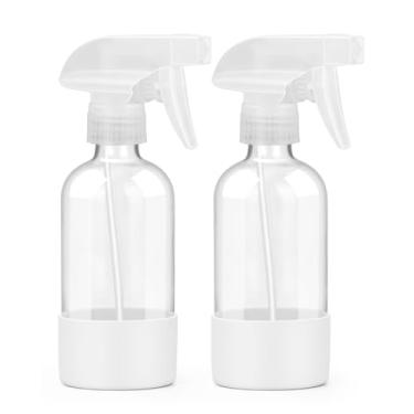 Imagem de Worldgsb Frascos de spray de vidro de 227 g com manga longa de silicone, Branco