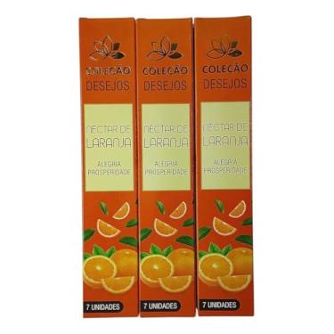 Imagem de Incenso Dos Desejos Vegano Super Premium 3 caixas - Escolha seu aroma!(Néctar de Laranja)