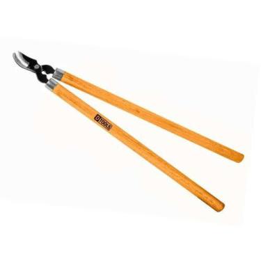 Imagem de Tesoura De Poda 60cm Com Cabo De Madeira - Ideal Para Jardins E Hortas