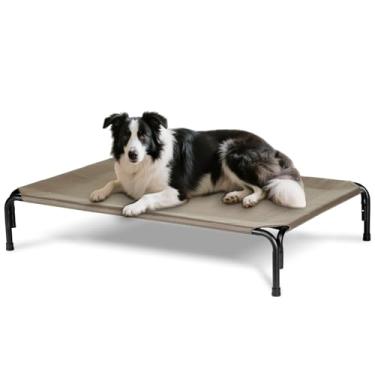 Imagem de PVY Cama elevada para cães ao ar livre, berço grande para treinamento, camas refrescantes para animais de estimação com malha lavável, plataforma elevada indestrutível para acampamento externo, 104 cm