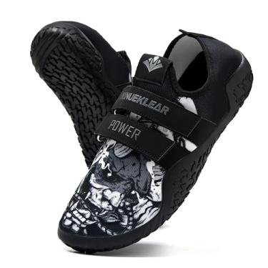 Imagem de MANUEKLEAR Tênis de levantamento de peso para homens e mulheres - Tênis de agachamento para musculação fitness Cross-Trainer tênis de ginástica descalço, Le Black Shadowed Power, 45