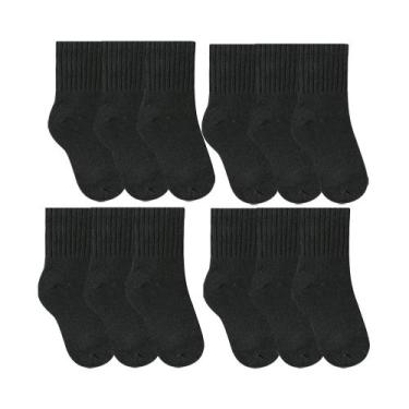 Imagem de Kit 12 Pares De Meias Infantil Selene Cano Médio Em Algodão Unissex, P
