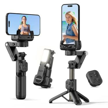 Imagem de Estabilizador de celular, Gimbal de selfie de 2 eixos com rastreamento de IA para celular com rotação de 360° para Android e iPhone, ideal para vlogs, YouTube, gravação do TikTok, com aplicativo
