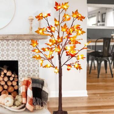 Imagem de Árvore artificial FORUP LED Lighted Maple de 1,2 m com 48 luzes