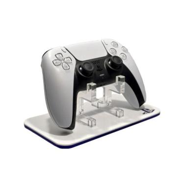 Imagem de Suporte Controle Bancada Playstation 5 - Acrílico PS5 - Azul e Branco 