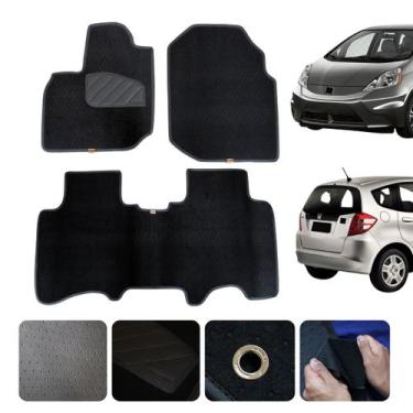 Imagem de Jogo Tapete Para Honda Fit LX 2009 a 2014 Traseiro inteiriço Carpete P