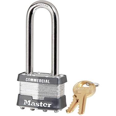 Imagem de Master Lock 3,5 cm Cadeado de aço com chave diferente com 6,35 cm. Corrente, modelo número 1DLJ