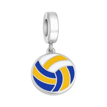 Imagem de BlingNuts Pingente de voleibol feminino esportivo I Love compatível com pingentes Pandora Pulseiras Joias de Aniversário Presentes