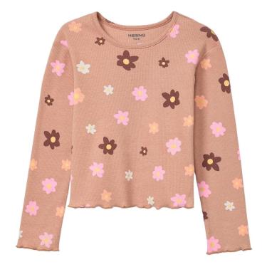 Imagem de Blusa Hering Marrom Infantil Menina Manga Longa Toddler Estampada-Feminino