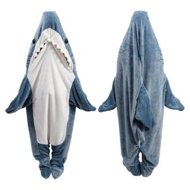 Imagem de Macacão com capuz Shark Blanket para adultos Gudina Shark, tamanho XXX