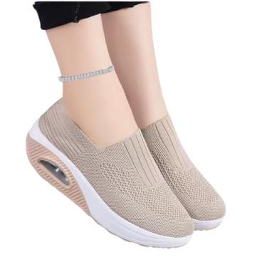 Imagem de Tênis Feminino Casual Slip On Ortopédico | Confortável, Leve, com Amortecedor para Esporão e Fascite Plantar – Cor Nude, Nº 34 ao 39 Disponíveis