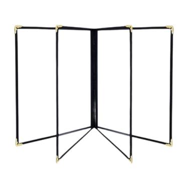 Imagem de predolo Capa para cardápio de restaurante, cantos de metal de 9,6 x 12,6 polegadas, recarregável, transparente, pasta para cardápios, para casamento, hotel, 4 Páginas 8