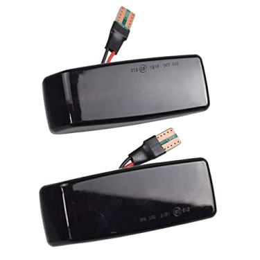 Imagem de wepeculior 2 peças luz amarela fumada para-lama dinâmico marcador lateral piscante sequencial lâmpada de seta compatível com Mercedes-Benz W124 R129 W140 W202 W201