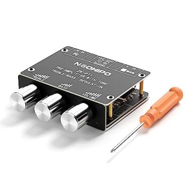 Imagem de NEOHIPO ZK-PT1 Bluetooth 5.0 placa pré-amplificador de 2 canais de áudio estéreo mini pré-amplificador 3,5 mm entradas AUX com agudos e controle de graves para sistema de home theater HiFi DIY