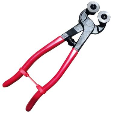 Imagem de Alicate de corte de azulejo Alicate de vidro para mosaico e azulejo de cerâmica, pinças de ponta curva de aço inoxidável com redefinição de mola, alça antiderrapante, ideal para vidro, azulejo, corte