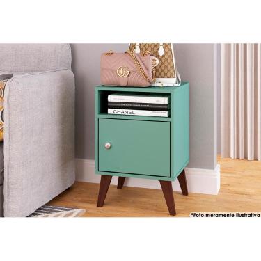 Imagem de Mesa Lateral p/ Sala RT3145 c/ 1 Porta e 1 Nicho Oliva - Movelbento