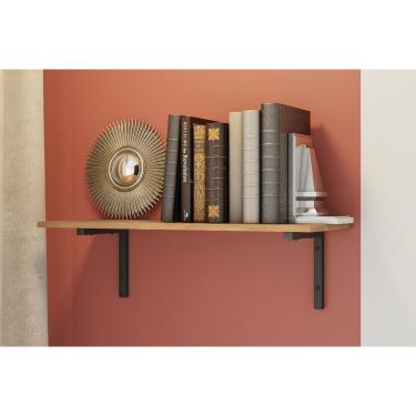 Imagem de Prateleira Decorativa Quarto Bebê Industrial LI009 Freijo/Preto - Kappesberg