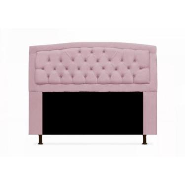 Imagem de Cabeceira Geovana Para Cama Box Solteiro 90 cm Suede Rosa Bebe - LM DE
