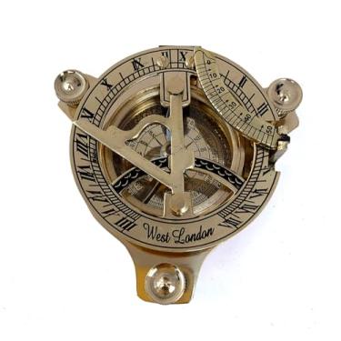 Imagem de Relógio de sol com bússola de latão AV para viagem e acampamento