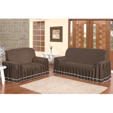 Imagem de Capa De Sofá 2 E 3 Lugares Dália Microfibra Peletizada - Bell Enxovais