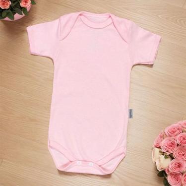 Imagem de Body para Bebê Manga Curta Em Suedine Conto das Fadas Rosê - Era Uma V