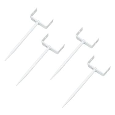 Imagem de QZATTCAEN Suporte de calha para água da chuva - ferro galvanizado resistente com revestimento ecológico, tamanho ajustável, âncora à prova de ferrugem para suporte de tubos, fácil instalação - branco