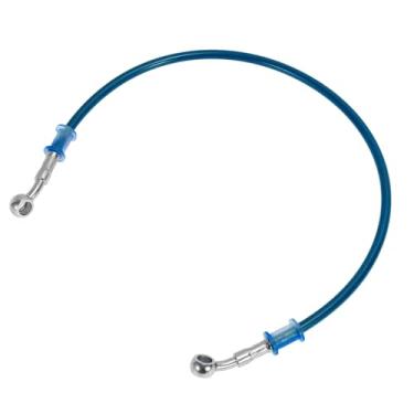 Imagem de Partuto Linha de mangueira de óleo de embreagem de freio de motocicleta de 60 cm com fio de aço inoxidável trançado PU linha de freio hidráulico de motocicleta para motocicletas Dirt Bikes azul