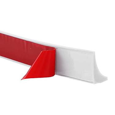 Imagem de Barra de silicone para chuveiro de 198 cm, barreira de água à prova d'água, proteção contra respingos de água, tira de vedação de água para pia de cozinha, banheiro, chuveiro, locais públicos ou de negócios (branco)