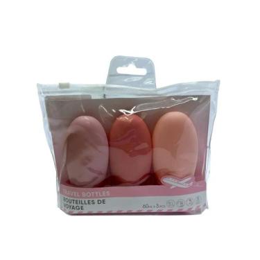 Imagem de Kit 3 Frascos De Viagem Cosméticos Pratico Resistente Miniso
