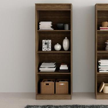 Imagem de Armário para Escritório Estante com 4 Prateleiras MDP Nogal Tecnomobil