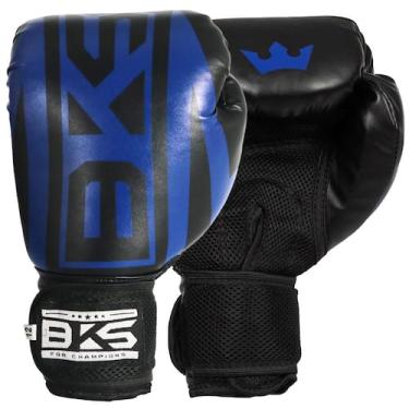 Imagem de Kit Boxe Muay Thai - Luva Bandagem Bucal - Bks, Azul, 12Oz
