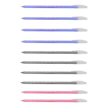 Imagem de Kit Caneta Esferográfica Spiro c/ 10 Unidades - Cis, Preto/Azul/Rosa