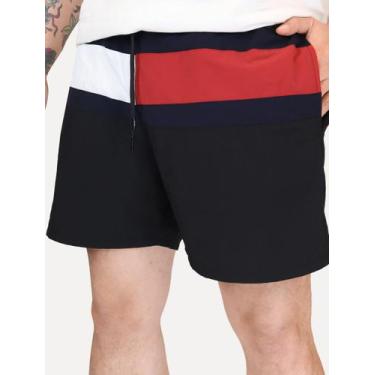 Imagem de Short Tommy Hilfiger Medium Drawstring Colourblock Preto, L/G