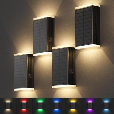 Imagem de Luz solar de parede externa UGDLUCK 8 modos IP67 impermeável 4 unidade